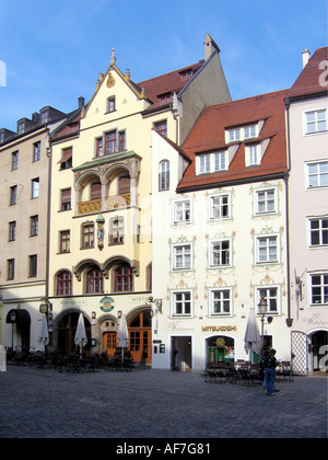 Geographie/Reisen, Deutschland, Bayern, München, Straßenszenen, Orlandostrasse gegenüber Hofbräuhaus am Platzl, Blick Richtung Häuserfassaden, Eingang, Platzlgasse Additional-Rights - Clearance-Info - Not-Available Stockfoto