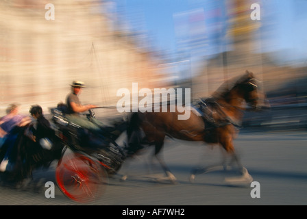 Pferdekutsche im Markt Brügge Belgien Stockfoto