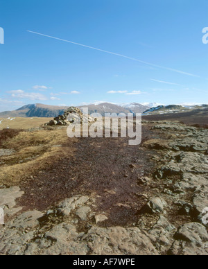 Blick nach Osten vom Gipfel des Walla Felsen in der Nähe von Keswick, Lake District, Großbritannien. Stockfoto