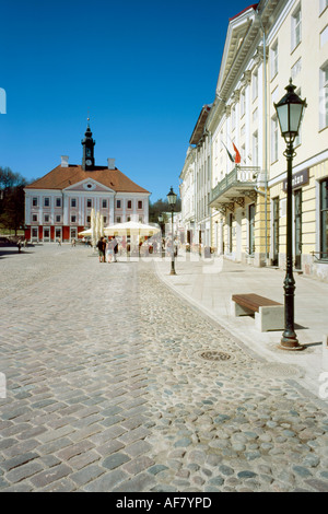 Rathausplatz, Tartu, Estland. Stockfoto