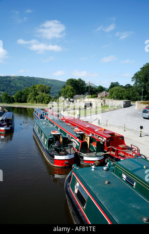 Mieten Sie Narrowboats in Trevor Becken, Llangollen Canal, Denbighshire, Wales Stockfoto