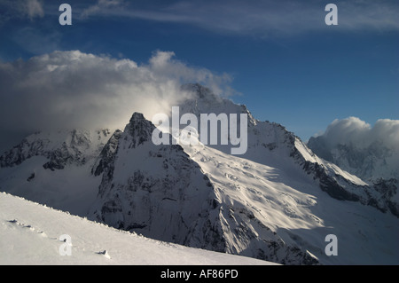 Berge Landschaft 2, Dombai, Karachi-Cherkess, Kaukasus, Russland Stockfoto