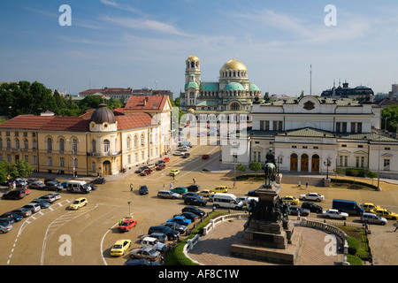 Narodno Sabranie Square, St. Alexander-Nevski-Kathedrale, Sofia, Bulgarien Stockfoto