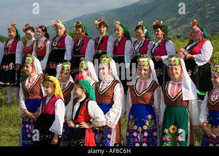 Folklore-Gruppe, Rosenfest, Karlovo, Bulgarien Stockfoto