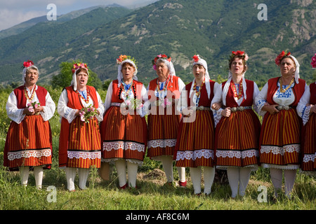 Folklore-Gruppe, Rosenfest, Karlovo, Bulgarien Stockfoto