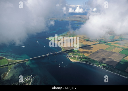 Luftaufnahme von Fehmarn Insel Fehmarn Sound Bridge, Ostsee, Schleswig-Holstein, Norddeutschland Stockfoto