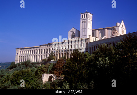 St Francis Basilica und Kloster in Assisi geweiht im Jahre 1253 Stockfoto