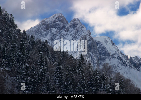 Vista del Valle de Artiga de Lin. Vall d ' Aran Lleida, Katalonien, España. Ansicht des Artigal de Lin Valley, Aran-Tal, Spanien. Stockfoto