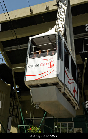 Seilbahn tragen Besucher verlässt die Talstation, Gibraltar Stockfoto