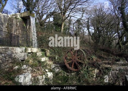 Übertrieben Wasserrad im Luxulyan Valley in der Nähe von St Austell Stockfoto