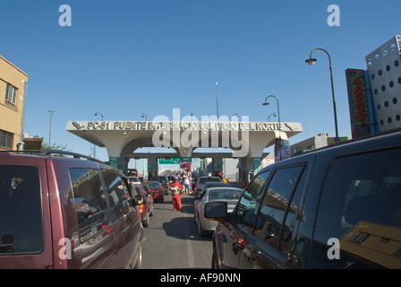 Mexico Ciudad Juarez Santa Fe Brücke Maut Plaza Rio Grande River Crossing nach El Paso Texas USA Stockfoto