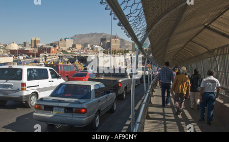 Santa Fe Brücke Rio Grande River zwischen Ciudad Juarez Mexiko und El Paso Texas USA Stockfoto