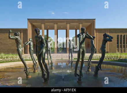 Michigan Bloomfield Hills Cranbrook Kunstmuseum Orpheus Brunnen des Künstlers Carl Milles Stockfoto