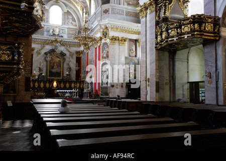 Slowenien Ljubljana die verzierten Innenraum der St. Nikolaus-Kathedrale Stockfoto
