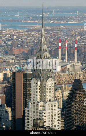 Chrysler-Art Deco-Gebäude von Observation Deck 86. Stockwerk betrachtet Stockfoto