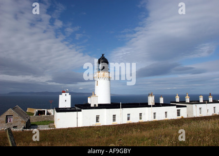 Leuchtturm bei Dunnet Head Nordküste Schottlands Stockfoto