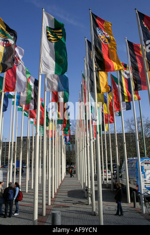 Fahnen vor der ITB-Berlin-Deutschland Stockfoto