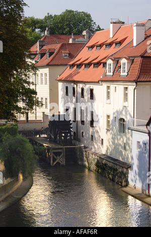 Großpriorat Mühle Čertovka Prag Stockfoto