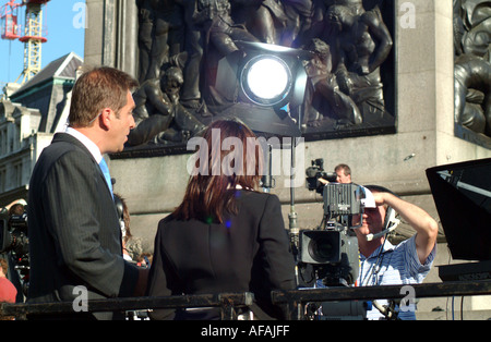 TV am London Vigil Trafalgar Square 14. Juli 2005 Stockfoto