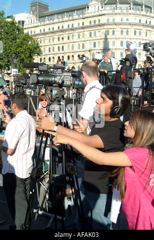 TV am London Vigil Trafalgar Square 14. Juli 2005 Stockfoto