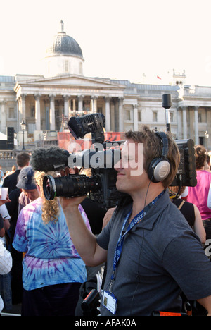 TV am London Vigil Trafalgar Square 14. Juli 2005 Stockfoto