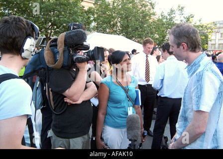 TV am London Vigil Trafalgar Square 14. Juli 2005 Stockfoto