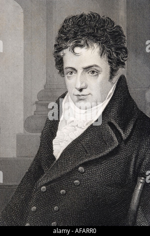 Robert Fulton, 1760-1815. Amerikanischer Ingenieur und Erfinder des Dampfschiffs. Gravur aus dem Druck des 19. Jahrhunderts. Stockfoto