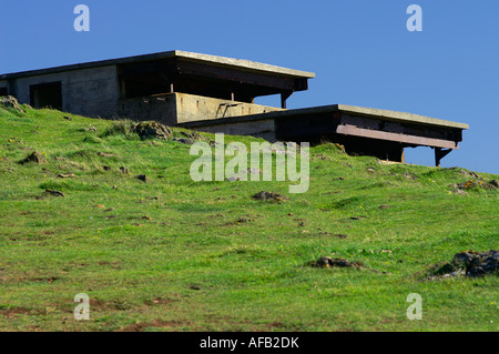 Zweiten Weltkrieg Gunnery Beobachtungsposten im Brean unten Fort in der Nähe von Weston Super Mare. Küste-Batterie. Somerset. Stockfoto