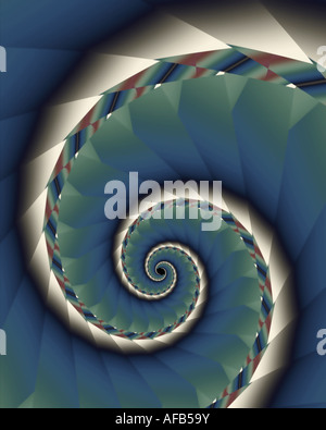 Abstrakte Fractak Bild einer segmentierten Silber Spirale Stockfoto