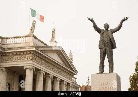 Jim Larkin Statue auf O'Connell Street Dublin Irland Stockfoto
