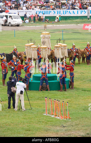 Mongolei Naadam Festival-Eröffnung Abschlussfeier Stockfoto