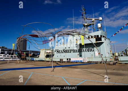 Versand / Schiff. Das Schiff "Robert Hunter" in "Melbourne Docklands" Victoria Australien festgemacht. Stockfoto