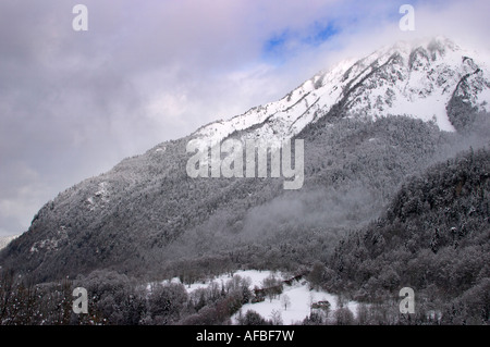 Vista del Valle de Artiga de Lin. Vall d ' Aran Lleida, Katalonien, España. Ansicht des Artigal de Lin Valley, Aran-Tal, Spanien. Stockfoto