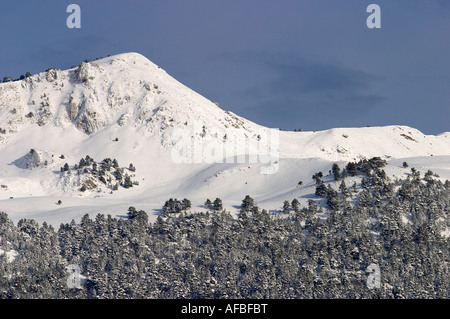 Vista del Valle de Artiga de Lin. Vall d ' Aran Lleida, Katalonien, España. Ansicht des Artigal de Lin Valley, Aran-Tal, Spanien. Stockfoto