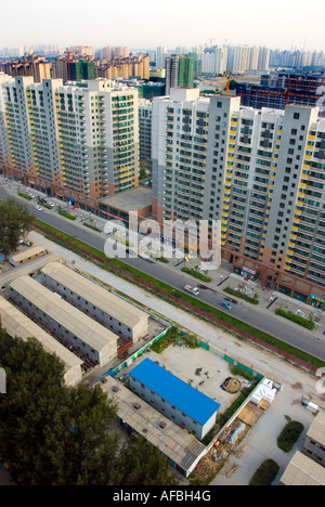Peking CHINA, Neubau Wohnungen, moderne Architektur Apartmentgebäude Türme im Bau im östlichen Teil der Stadt Stockfoto