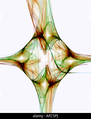 Abstrakte Flamme Fraktal ähneln einen freudigen Stern Stockfoto