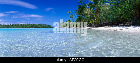 One Foot Island, Aitutaki Lagune, Cook Inseln Stockfoto
