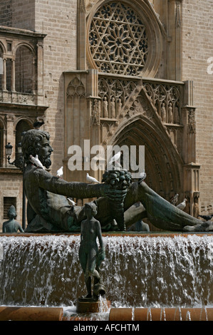 Plaza De La Virgen, Valencia, Spanien. Stockfoto