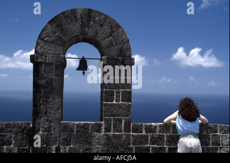 St. Kitts, Nevis, Westindien, Leeward Islands, Karibisches Meer, Wasser, kleine Antillen, Tropen, warmes Wetter, Klima, Brimstone Hill, Fort George Citadel, 790 fe Stockfoto