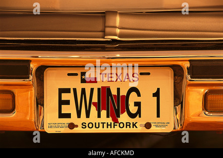 Ewing 1 Nummernschild, Dallas, Texas USA Stockfoto