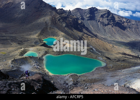 Emerald Lakes, Tongariro, Tongariro NP, Nordinsel Neuseeland Stockfoto