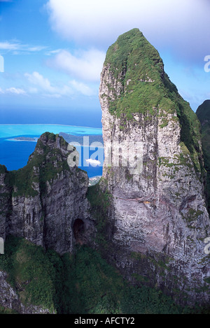 Kreuzer Schiff MS Europa, Luftaufnahme, Mt. Otemanu, Bora Bora Französisch Polynesien Stockfoto