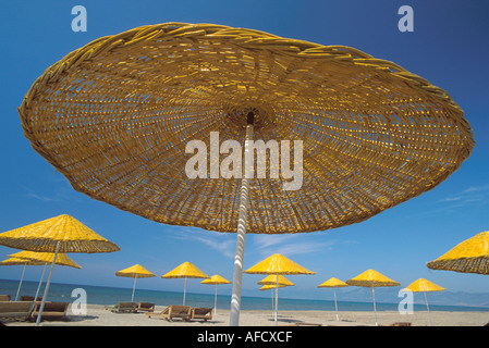 Türkei, Türkei, Südosteuropa, Europa, Europäische Union, EU, EU, EU, Westasien, Asiatisches Osmanisches Reich, Naher Osten, Östliche, Ägäische Küste, Pamucak Beach, Sand Stockfoto