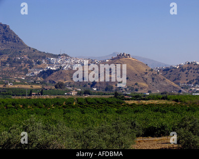 Blick auf das Dorf Alora Malaga Costa del Sol-Andalucia Spanien Stockfoto