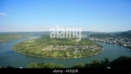 Sinuosity am Rheinufer in der Nähe von Boppard in Deutschland Stockfoto