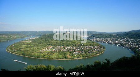 Sinuosity am Rheinufer in der Nähe von Boppard in Deutschland Stockfoto