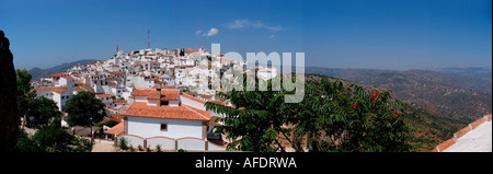 Panoramablick auf Comares Malaga Costa del Sol-Andalucia Spanien Stockfoto