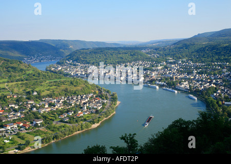 Bestandteil der Sinuosity am Rheinufer in der Nähe von Boppard in Deutschland Stockfoto