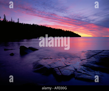 Sonnenuntergang über dem Lake Superior Minnesota USA Stockfoto
