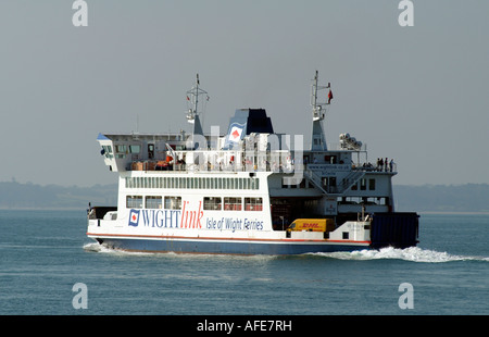 RoRo-Fähre St Ceclia auf dem Solent Südengland Wightlink eingehend auf die Isle Of Wight Stockfoto